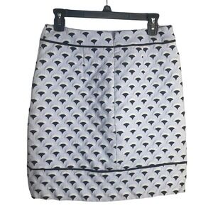 Ann Taylor Textured Geometric Scallop Pencil Skirt Women's Classic Chic Size 6